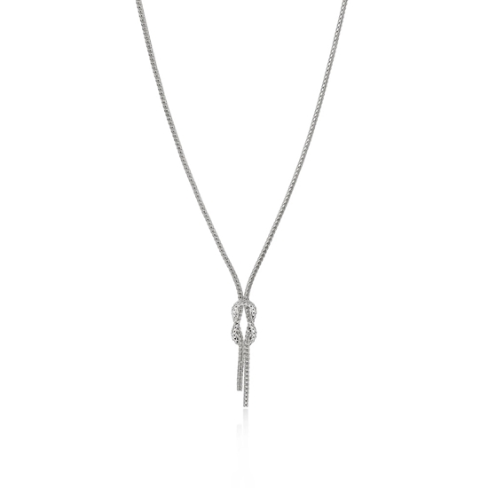 Picture of John Hardy 1.8mm Silver Love Knot Y Necklace - Size 16-18