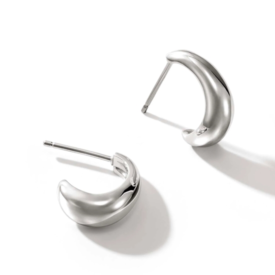 Picture of John Hardy 15.5mm Sterling Silver Surf J Hoop Earring