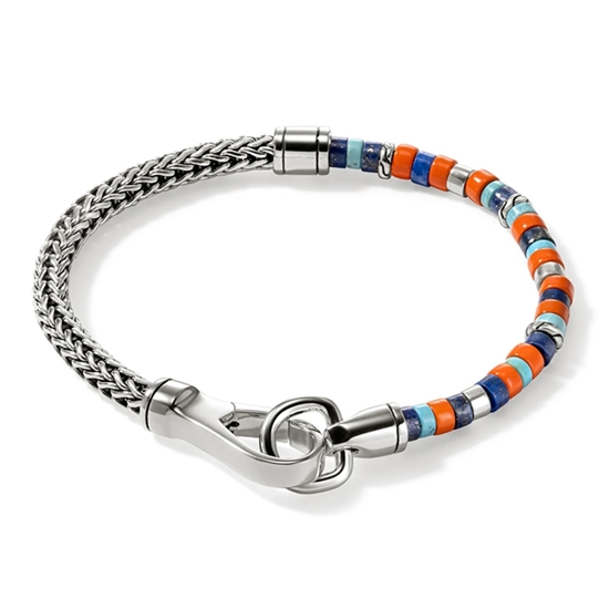 Picture of John Hardy Heishi Chain Bracelet w/ Lapis Lazuli & Turquoise