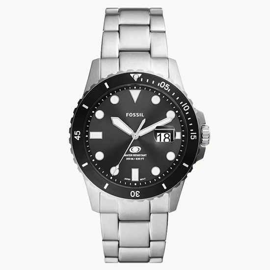 Picture of Fossil Blue Dive Three-Hand Silver-Tone Stainless Steel Watch
