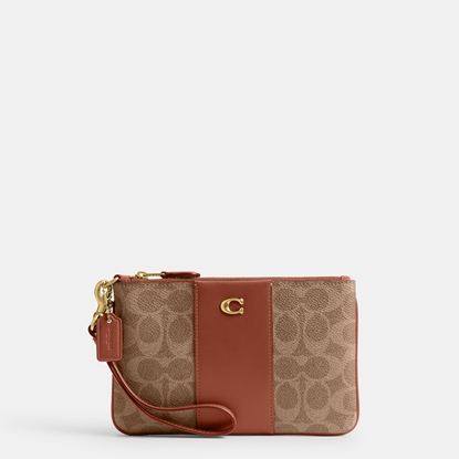 Picture of Coach Signature Essential Small Wristlet - Tan Caramel