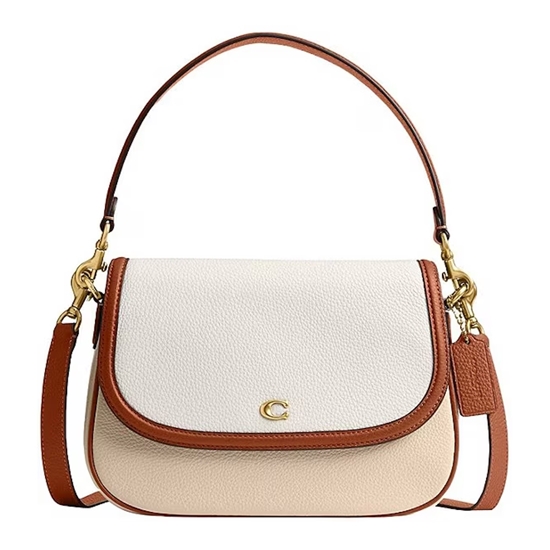 Picture of Coach Legacy Colorblock Shoulder Bag - Brass/Ivory Multi