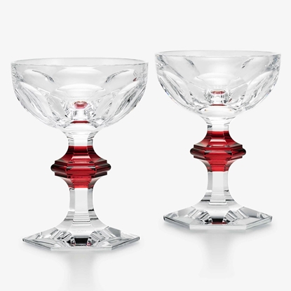 Picture of Baccarat Harcourt 1841 Coupes with Red Knob - Set of 2