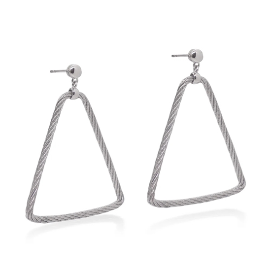 Picture of ALOR Open Triangle Drop Earrings - Grey