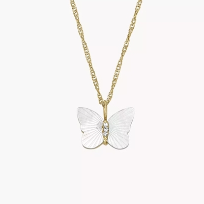Picture of Fossil Sutton Butterfly Neckace - Gold/MOP