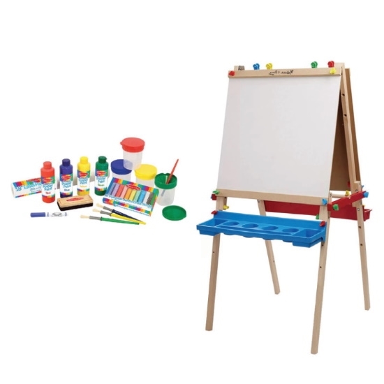 Picture of Melissa & Doug Deluxe Wooden Art Easel with Accessory Set