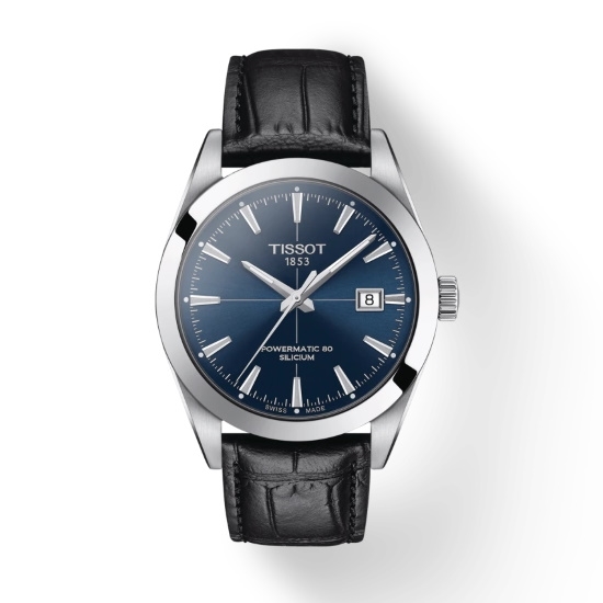 Picture of Tissot Gentleman Powermatic - Black Leather with Blue Dial