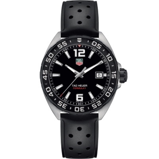 Picture of TAG Heuer Formula 1 Black Rubber Strap Watch with Black Dial