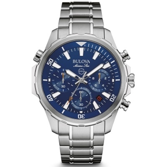Picture of Bulova Men's Marine Star Chronograph Watch with Blue Dial