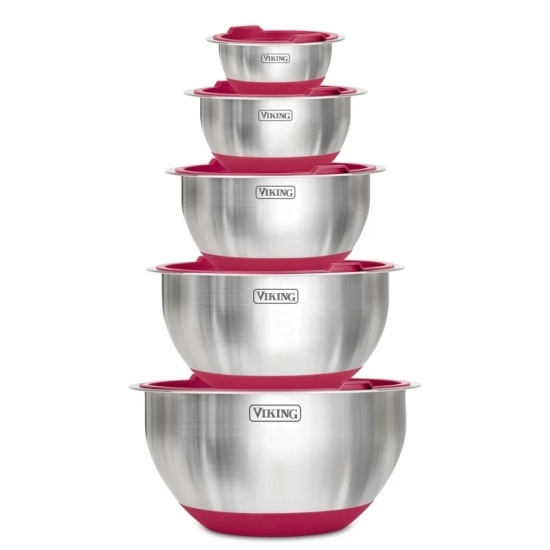 Picture of Viking 10-Piece Stainless Steel Mixing Bowl Set - Red