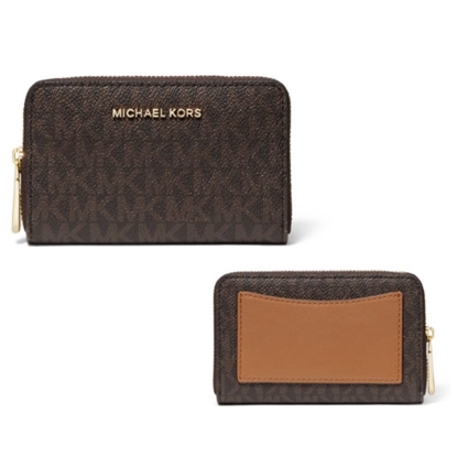 Picture of Michael Kors Jet Set Signature Small Card Case - Brown/Acorn