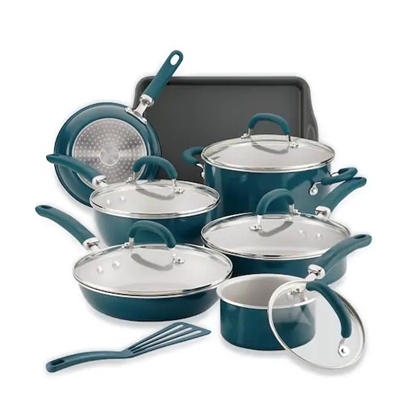 Picture of Rachael Ray Create Delicious 13-Piece Enamel Cookware - Teal