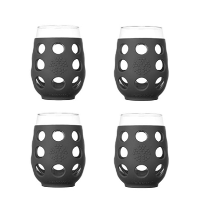 Picture of Life Factory® Set of 4 Wine Glasses - Black Carbon