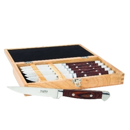 Picture of Viking Red Pakka Wood 6PC Steak Knife Set with Rubberwood Box