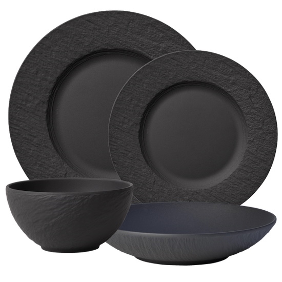 Picture of Villeroy & Boch Manufacture Rock 4-Piece Dinnerware Set