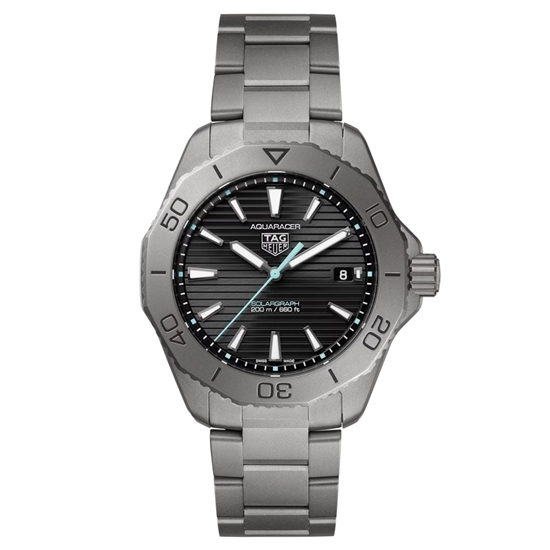 Picture of TAG Heuer Aquaracer Solargraph Titanium Watch with Black Dial