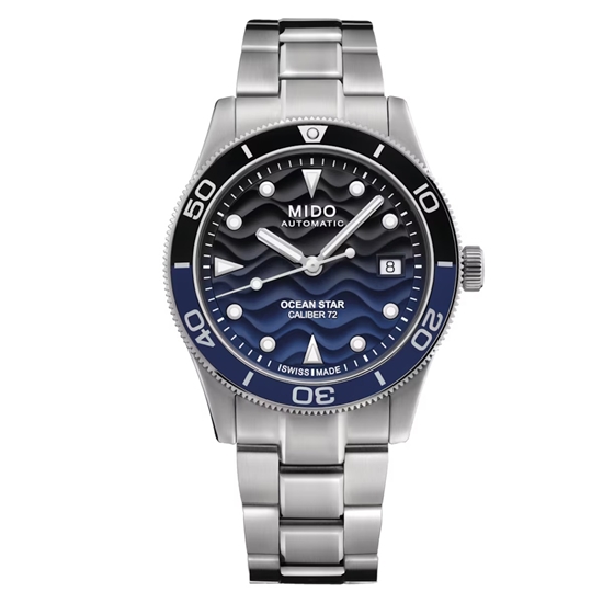 Picture of Mido Ocean Star 39mm Auto Stainless Steel Watch w/Blue Dial