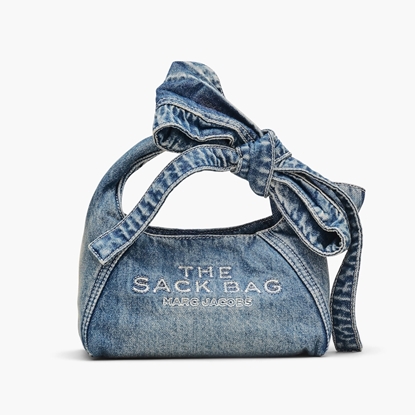 Picture of Marc Jacobs The Bow Denim Mini Sack Bag - Medium Wash Indigo