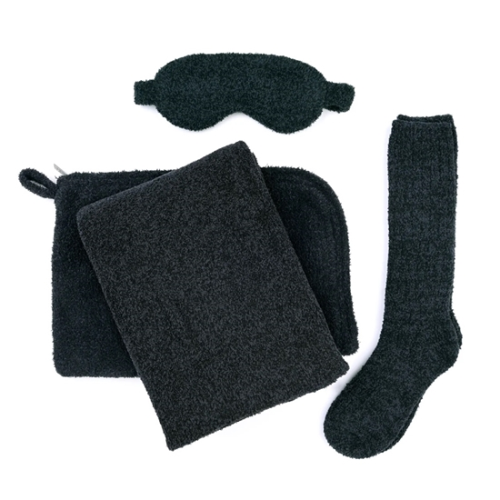 Picture of Kashwere Travel Blanket Set - Onyx with Shadow Fleck