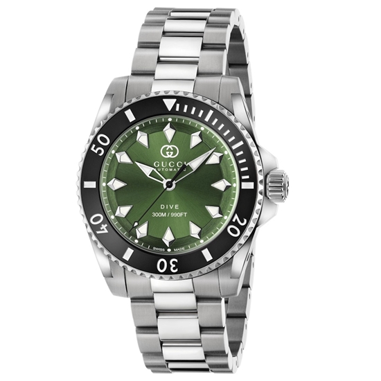 Picture of Gucci Dive 40mm Stainless Steel Watch with Green Dial