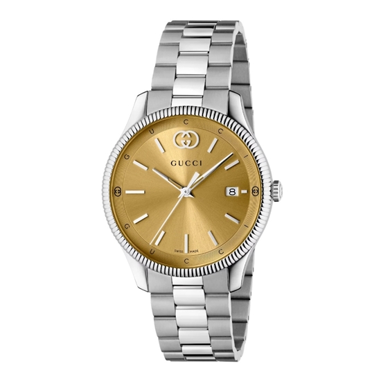 Picture of Gucci G-Timeless 38mm Stainless Steel Watch with Gold Dial