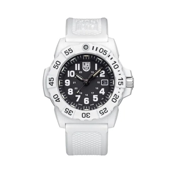 Picture of Luminox Navy SEAL 3500 45mm Military Dive Watch - White Strap