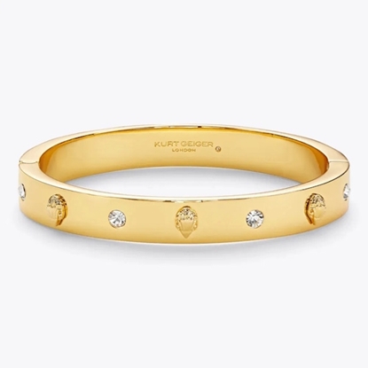 Picture of Kurt Geiger Stone Hinge Bangle - Shiny Gold