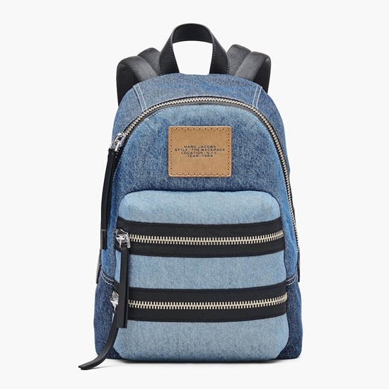 Picture of Marc Jacobs The Medium Denim Biker Backpack - Indigo Multi