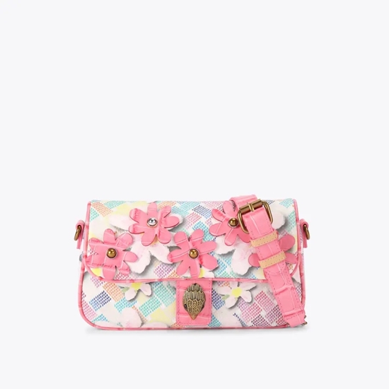 Picture of Kurt Geiger Camden Flap Shoulder Bag  - Pink Combination