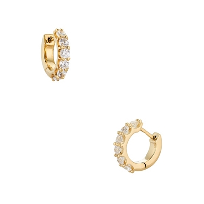 Picture of Nadri 2.5mm Cubic Zirconia x 12mm Huggie Earrings - Gold