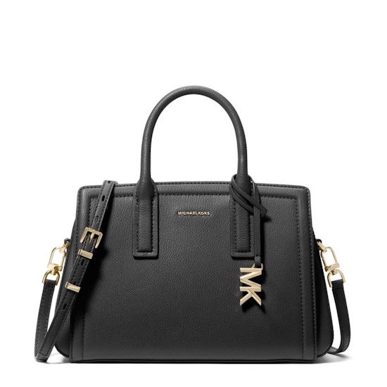 Picture of Michael Kors Laila Small Pebbled Leather Satchel - Black
