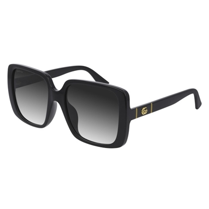 Picture of Gucci 56mm Square Sunglasses-Black Frame/Grey Gradient Lenses