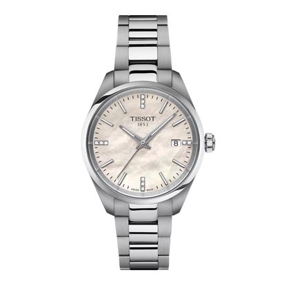 Picture of Tissot PR 100 Quartz 34mm Watch w/White MOP Dial and Diamonds
