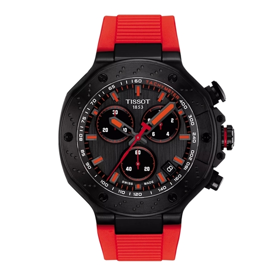 Picture of Tissot T-Race Quartz Chronograph 45mm Watch with Red Strap