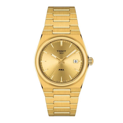 Picture of Tissot PRX 35mm Gold-Tone Stainless Steel Watch with Gold Dial