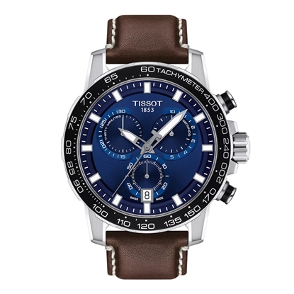 Picture of Tissot Supersport Chrono 45.5mm Watch with Brown Leather Strap