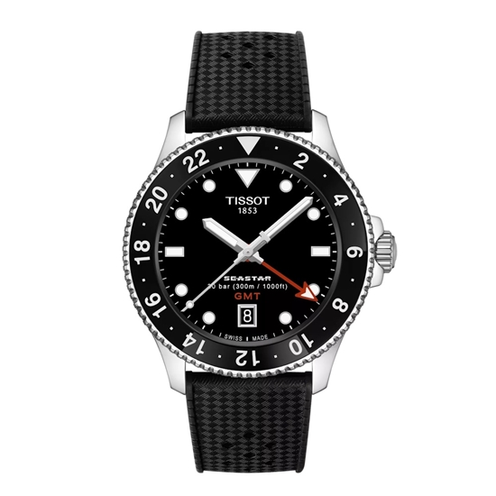 Picture of Tissot Seastar 1000 Quartz GMT 40mm Watch w/Black Rubber Strap