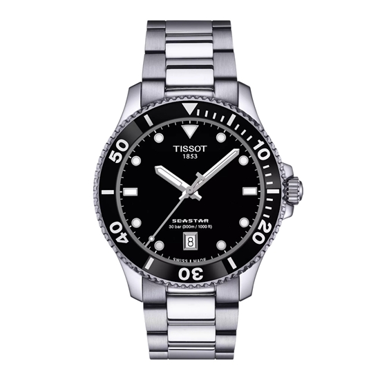 Picture of Tissot Seastar 1000 40mm Stainless Steel Watch with Black Dial