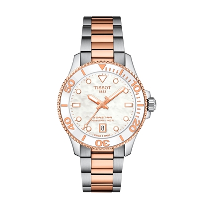 Picture of Tissot Seastar 1000 Quartz 36mm Two-Tone Watch with MOP Dial