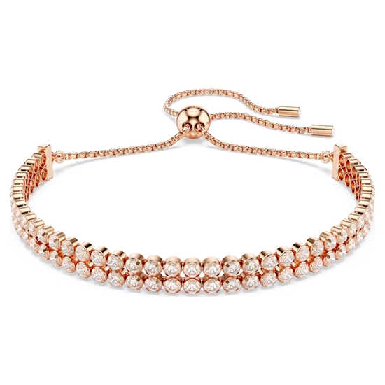 Picture of Swarovski Matrix Tennis Bracelet Round Cut - Rose Gold
