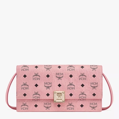 Picture of MCM Aren Large Crossbody Wallet in Visetos - Soft Pink