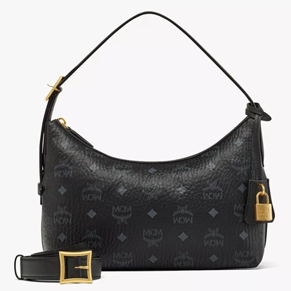 Picture of MCM Aren Small Hobo Bag in Visetos - Black