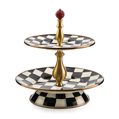 Picture of MacKenzie-Childs Courtly Check Two Tier Sweet Stand