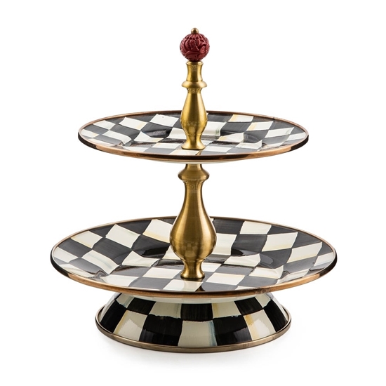 Picture of MacKenzie-Childs Courtly Check Two Tier Sweet Stand
