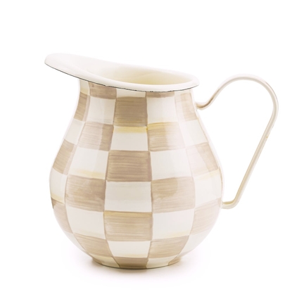 Picture of MacKenzie-Childs Mocha Check Pitcher