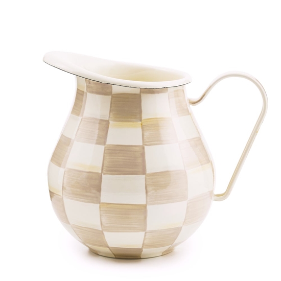 Picture of MacKenzie-Childs Mocha Check Pitcher
