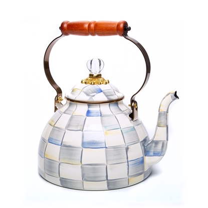 Picture of MacKenzie-Childs Sterling Check 3-Qt. Tea Kettle