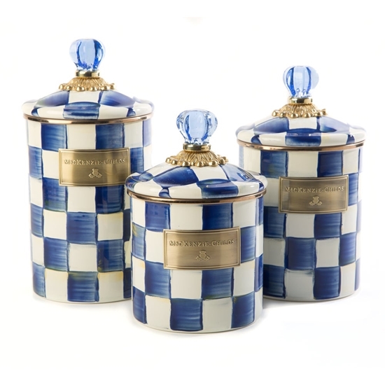 Picture of MacKenzie-Childs Royal Check Canisters - Set of 3