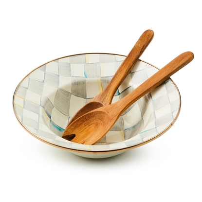 Picture of MacKenzie-Childs Sterling Check Salad Serving Set