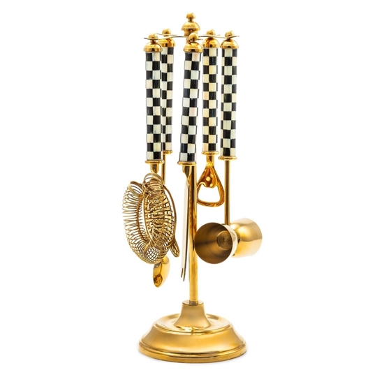 Picture of MacKenzie-Childs Courtly Check 3260 Gold Bar Tool Set